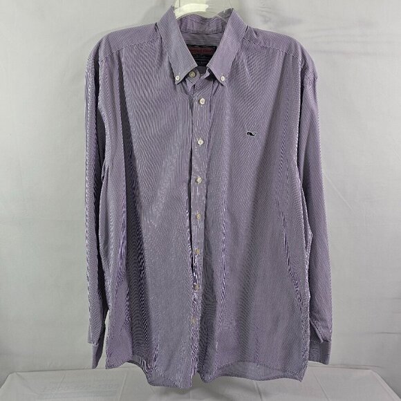 Vineyard Vines Men’s Button Stripe Down Long Sleeve Cotton Whale Shirt – Large** - Picture 13 of 16